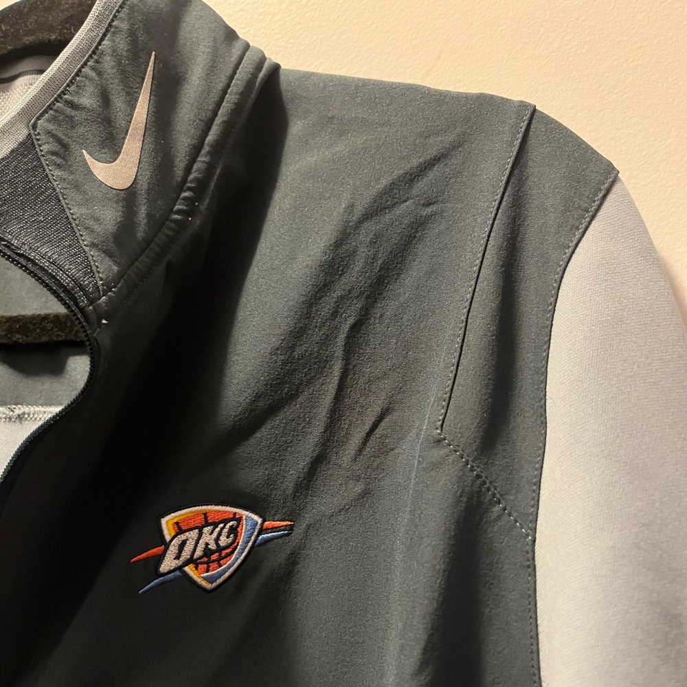 Mens Nike Golf Tour Performance Dry Fit Long sleeve Silver/gray Sz L- Thunder